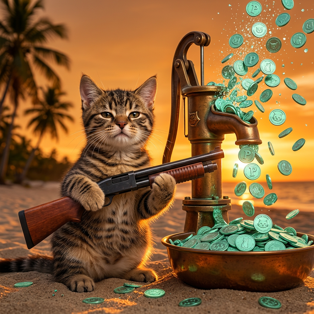 Pump Cat pumping a pump-action gun